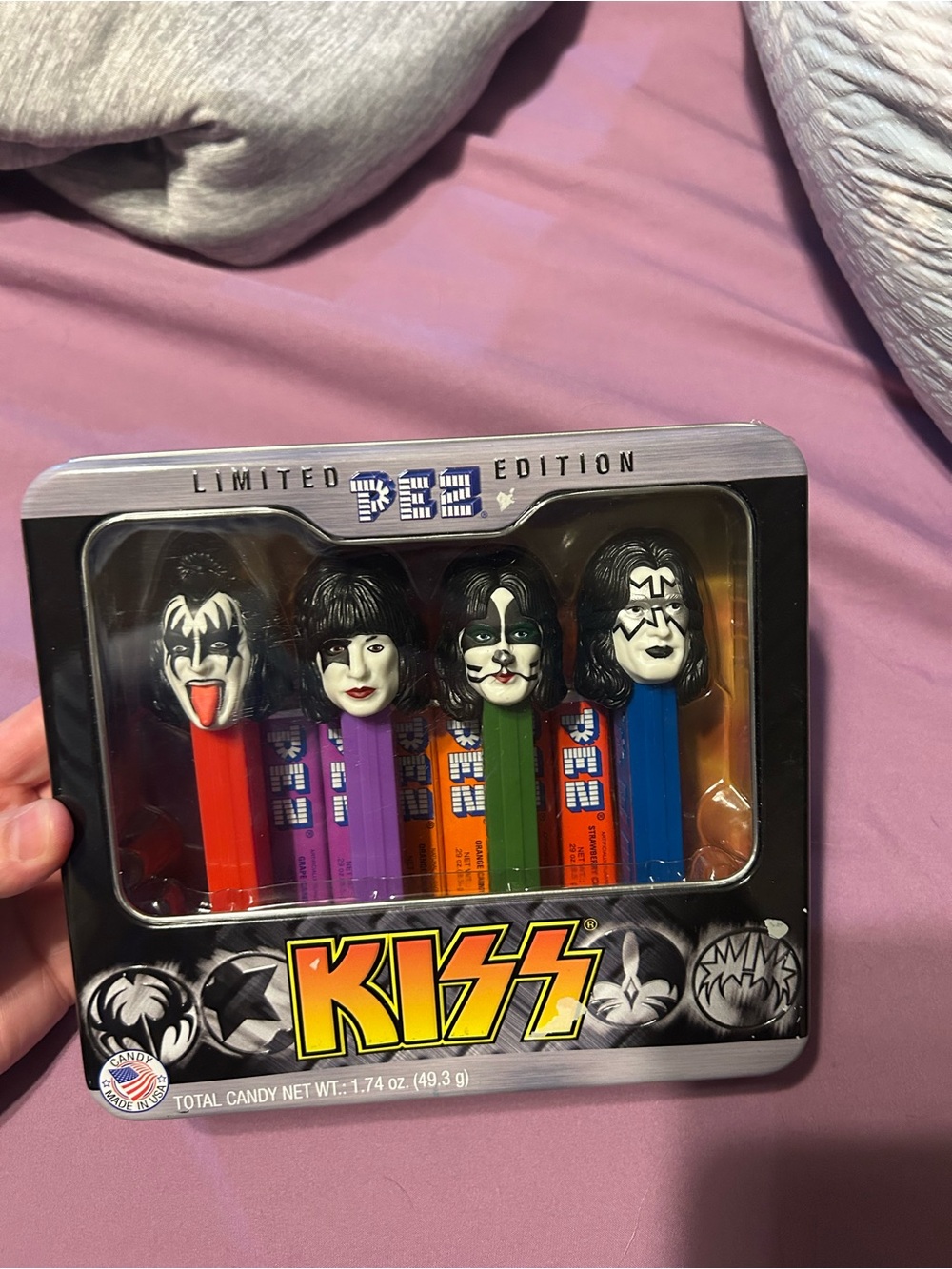 Kiss Collectible PEZ Dispenser Set - Red Purple Green Blue